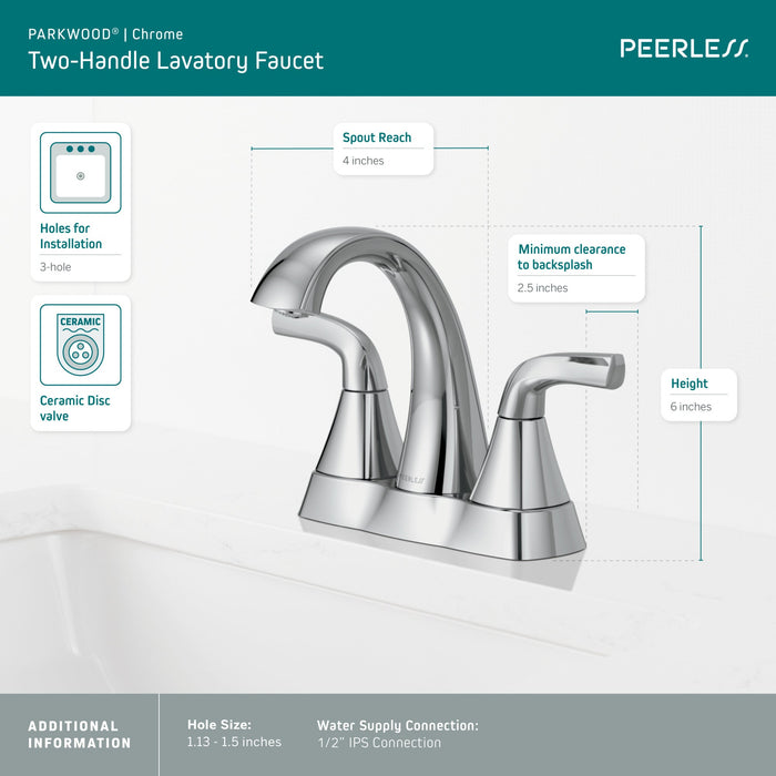 Peerless Parkwood P2635LF Two Handle Centerset Lavatory Faucet