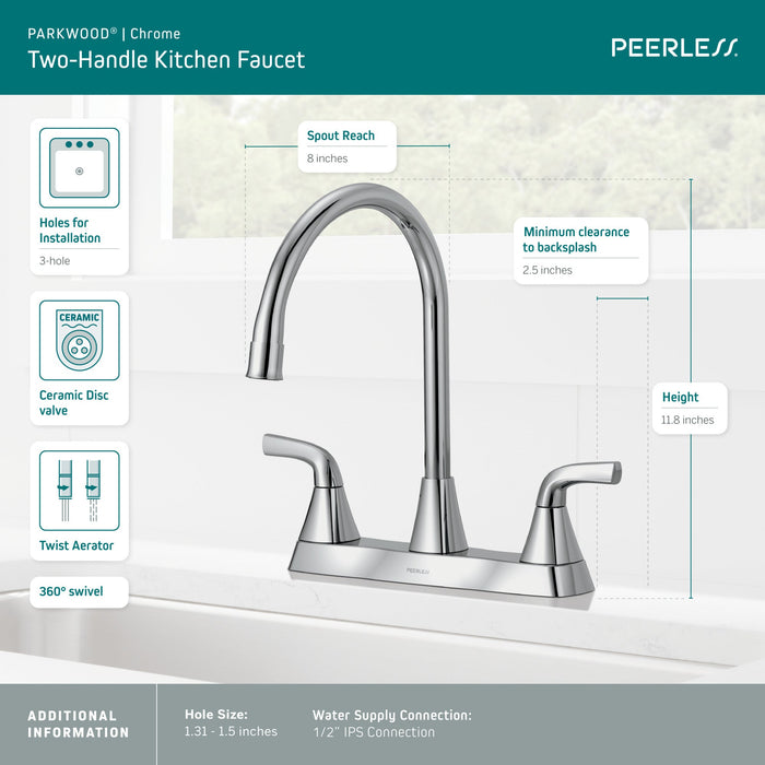 Peerless Parkwood P2935LF Two Handle Kitchen Faucet