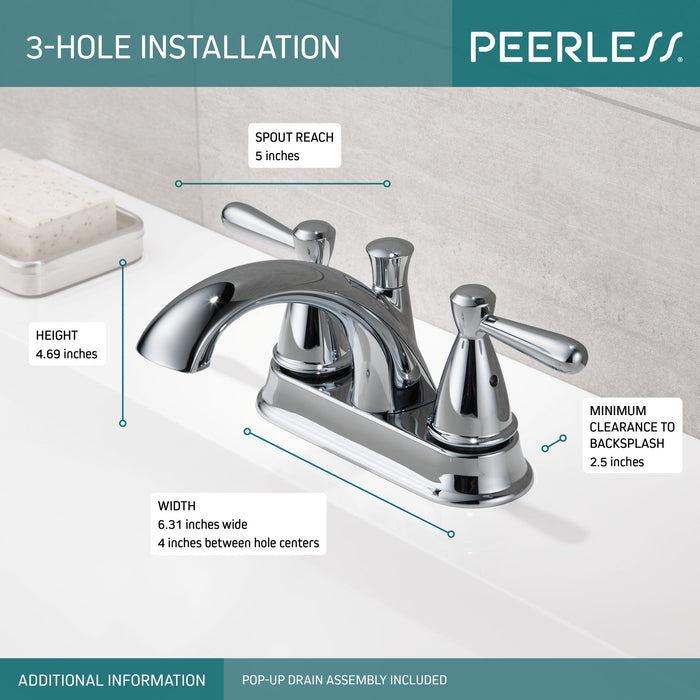 Peerless Retail Channel Product P99640LF Two Handle Centerset Bathroom Faucet