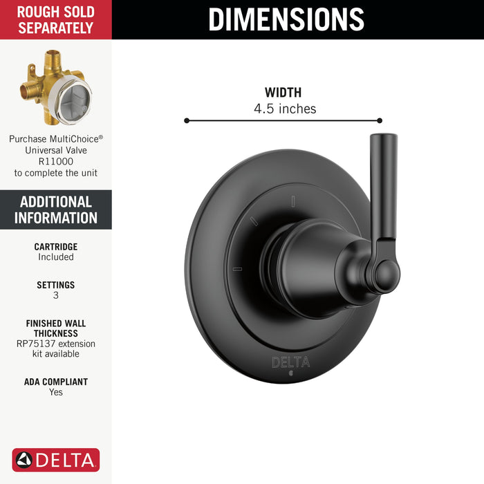 Delta Saylor T11835 3-Setting 2-Port Diverter Trim