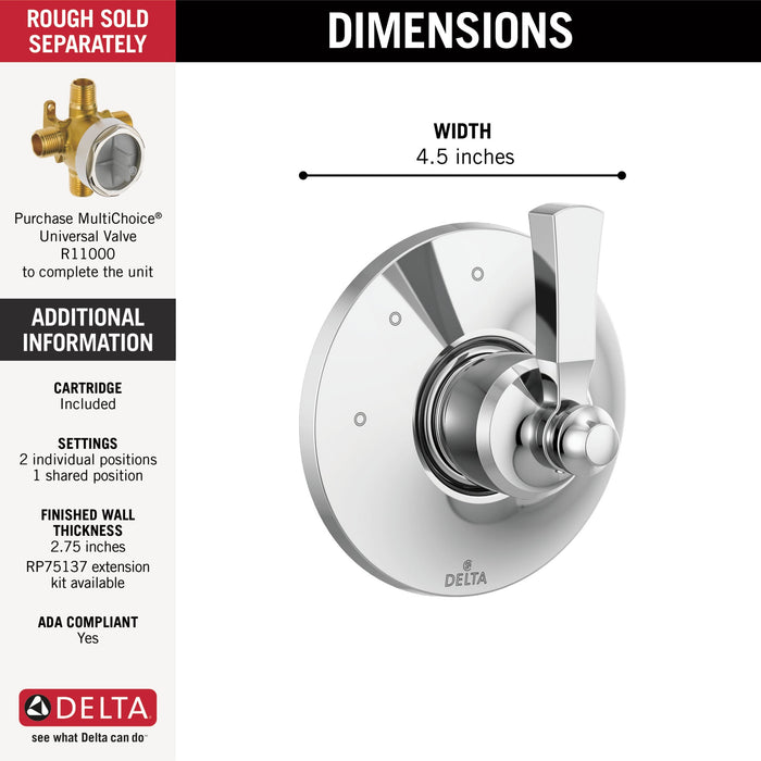 Delta Dorval T11856 3 Setting Diverter Trim