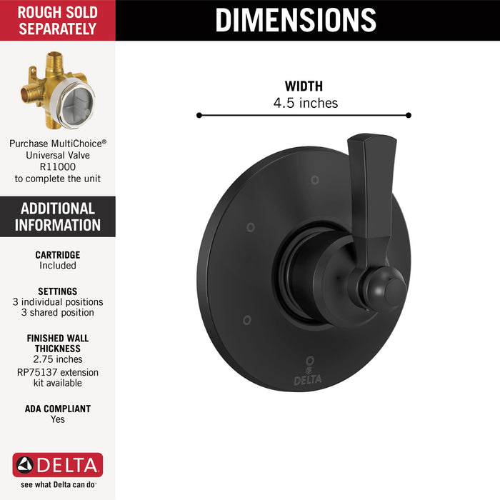 Delta Dorval T11956 6 Setting Diverter Trim