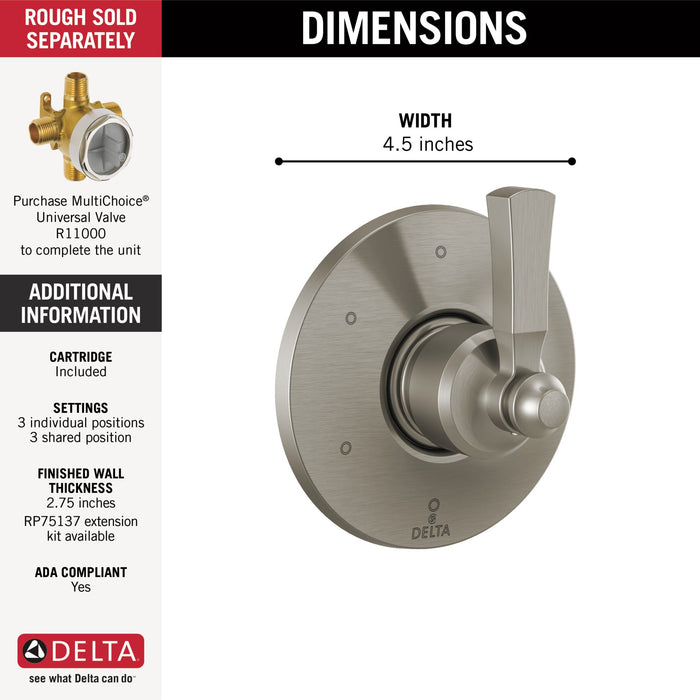 Delta Dorval T11956 6 Setting Diverter Trim