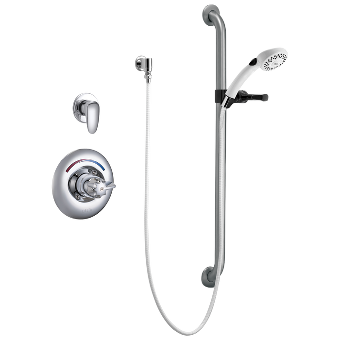 Commercial T13H T13H303 Universal Dual Shower Trim Diverter Hand Shower and Grab Bar