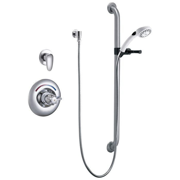 Commercial T13H T13H303 Universal Dual Shower Trim Diverter Hand Shower and Grab Bar
