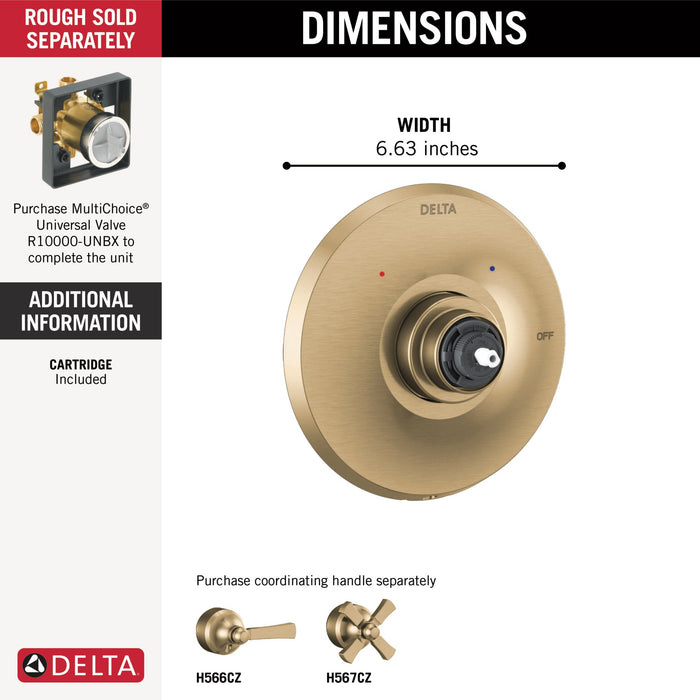 Delta Dorval T14056 Monitor 14 Series Valve Only Trim - Less Handle