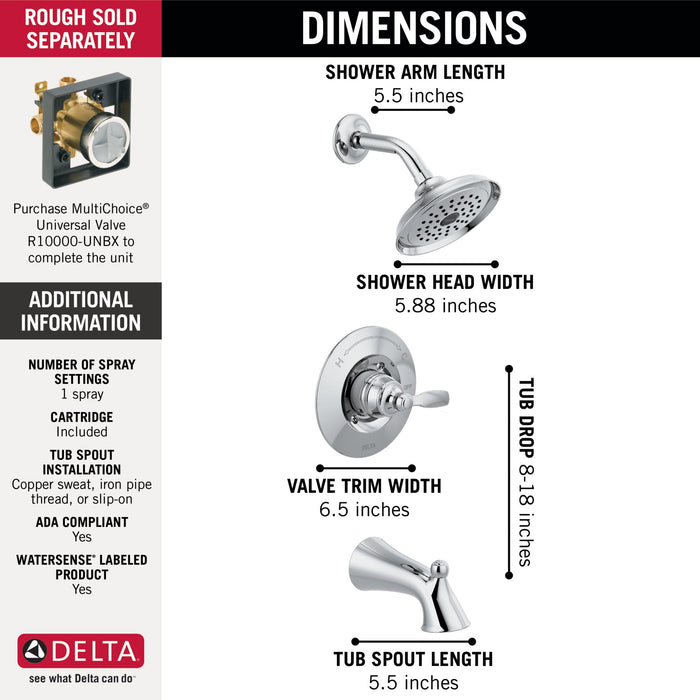 Delta Woodhurst T14432 Tub/Shower Trim