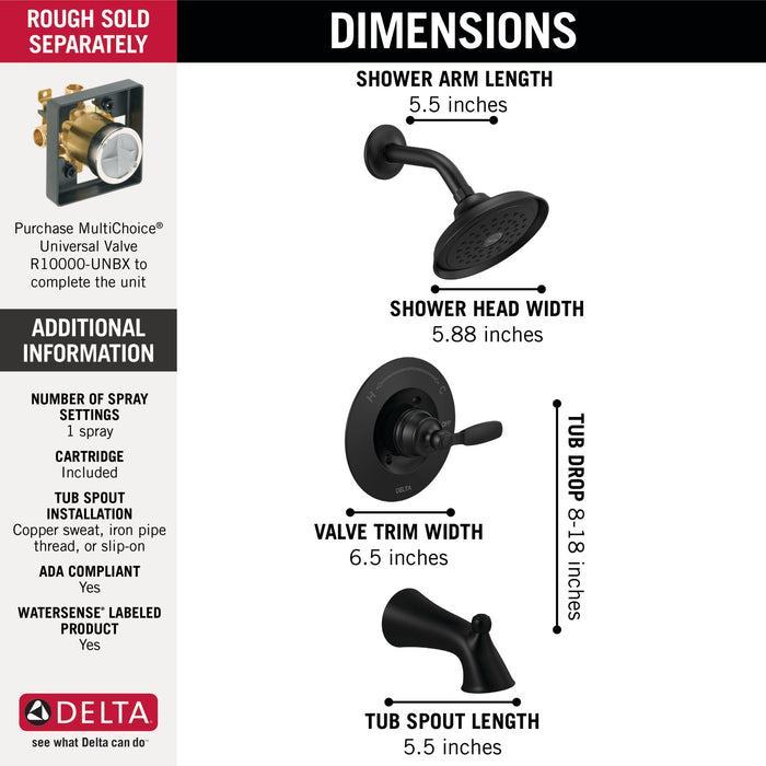 Delta Woodhurst T14432 Tub/Shower Trim