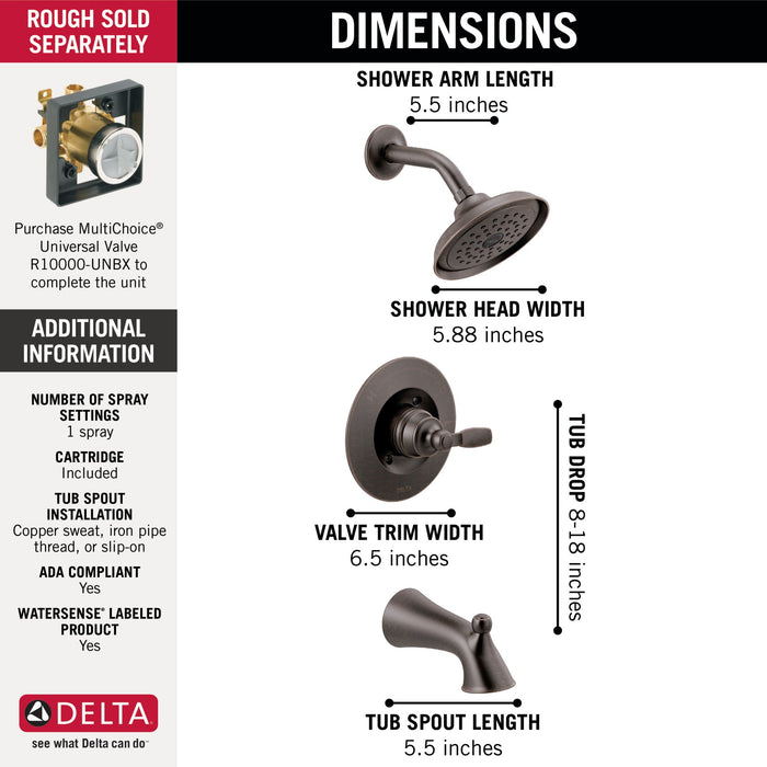 Delta Woodhurst T14432 Tub/Shower Trim