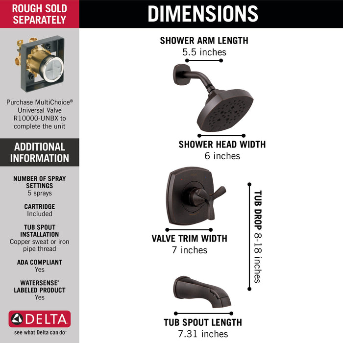 Delta Stryke T144766 14 Series Tub and Shower, venetian bronze - view 2