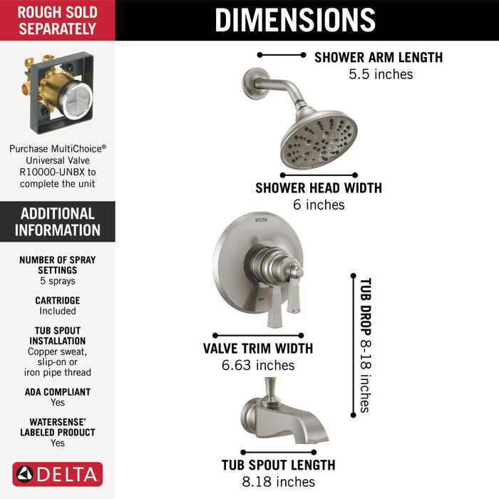 Delta Dorval T17456 Monitor 17 Series Tub & Shower Trim