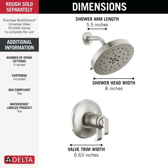 Delta Tetra T17T289 17T Series Shower Trim