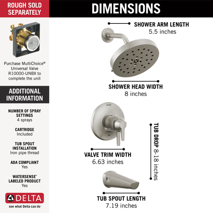 Delta Galeon T17T471 17T S Tub Shower Trim with UltraSoak