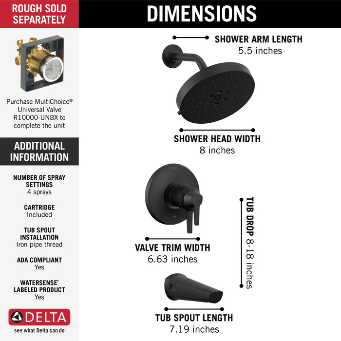 Delta Galeon T17T471 17T S Tub Shower Trim with UltraSoak