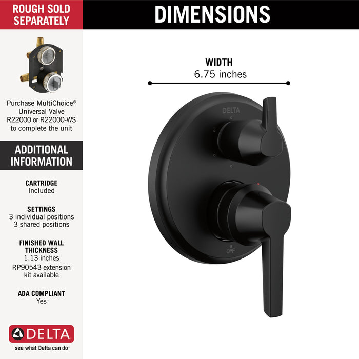 Delta Galeon T24971 14S Integrated Diverter Trim - 6 Setting