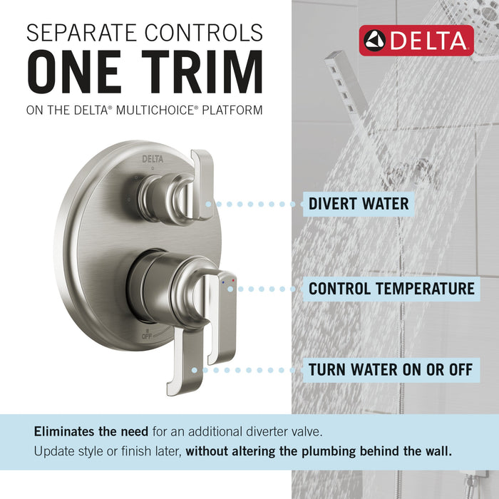 Delta Tetra T27889 17 Series Integrated Diverter Trim with 3-Setting
