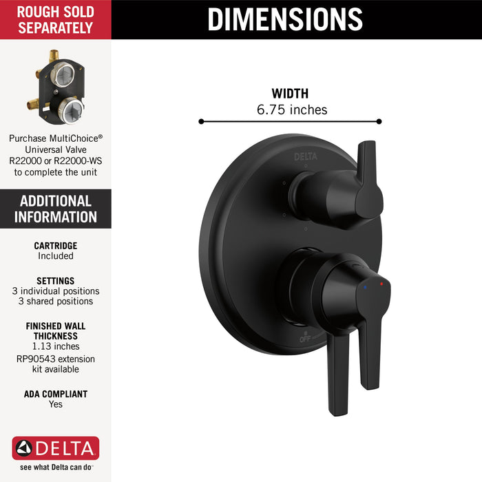 Delta Galeon T27971 17S Integrated Diverter Trim - 6 Setting