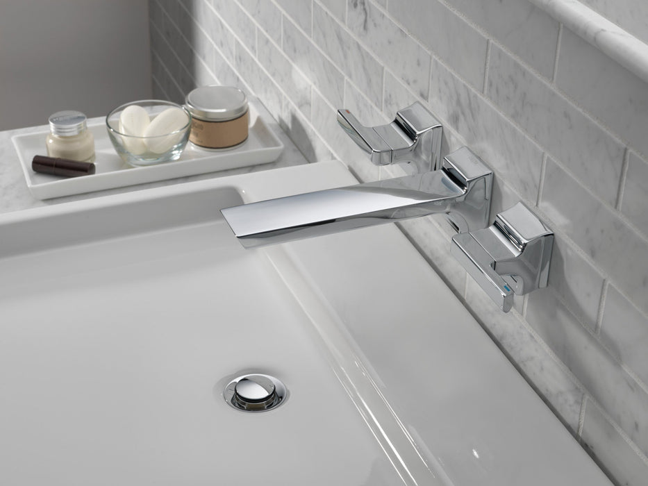 Delta Pivotal T3599LF Two-Handle Wall Mount Bathroom Faucet Trim
