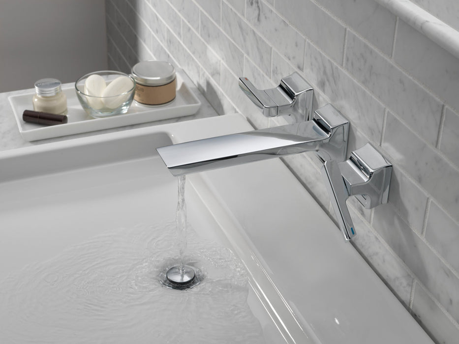 Delta Pivotal T3599LF Two-Handle Wall Mount Bathroom Faucet Trim