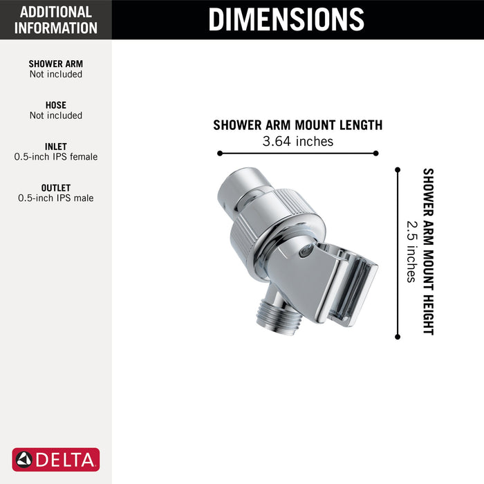 Delta Universal Showering Components U3401 Adjustable Shower Arm Mount for Hand Shower