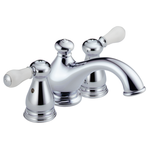 Delta Leland H277SS Porcelain Lever Handle Set - Bathroom