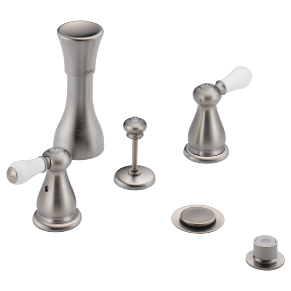 Delta Leland H277SS Porcelain Lever Handle Set - Bathroom