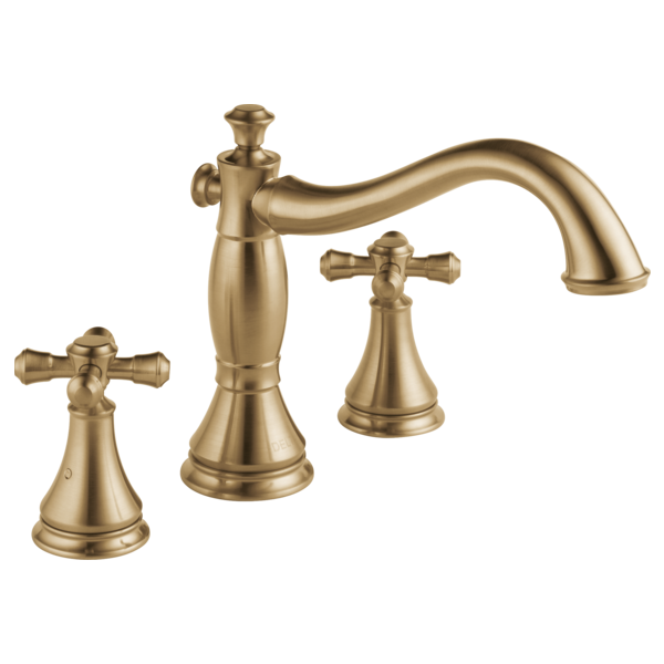 Delta Cassidy H695SS Metal Cross Handle Set - Roman Tub