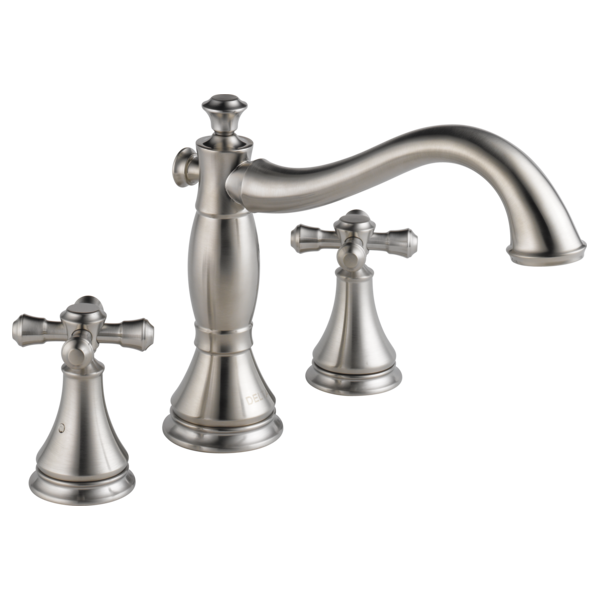Delta Cassidy H695SS Metal Cross Handle Set - Roman Tub