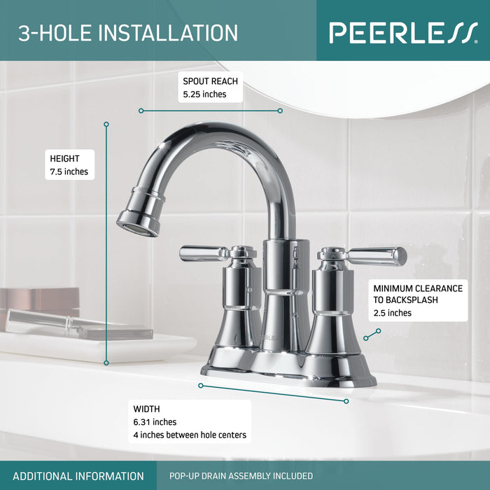 Peerless Westchester P2523LF Two-Handle Centerset Bathroom Faucet