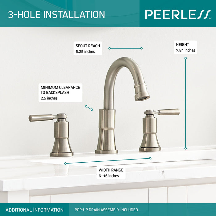 Peerless Westchester P3523LF Two-Handle Widespread Bathroom Faucet