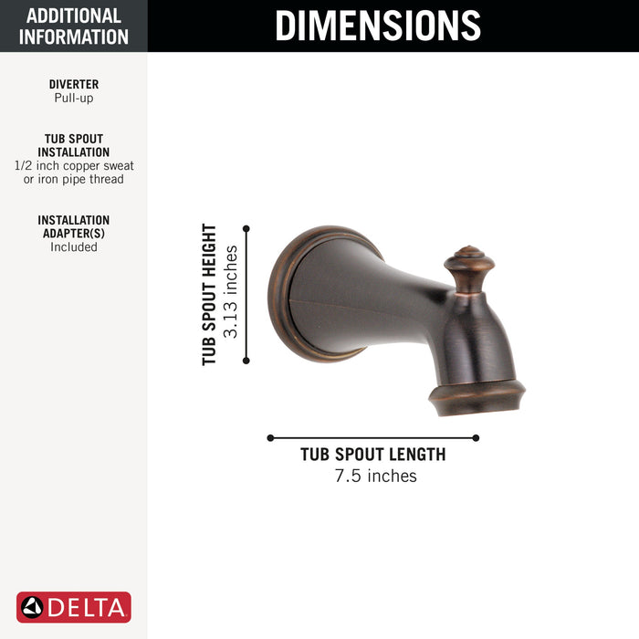 Delta Victorian RP34357SS Tub Spout - Pull-Up Diverter