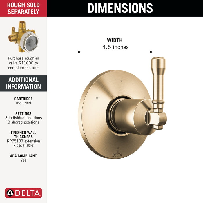 Delta Broderick T11984 6-Setting Diverter Trim