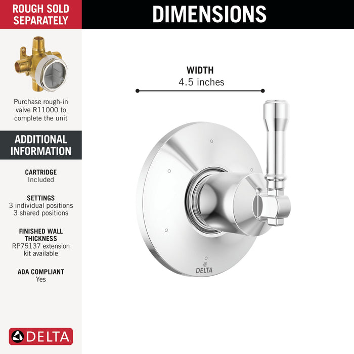 Delta Broderick T11984 6-Setting Diverter Trim