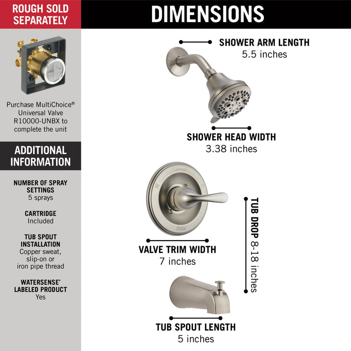 Delta T13420 Classic Monitor 13 Series Tub and Shower Trim