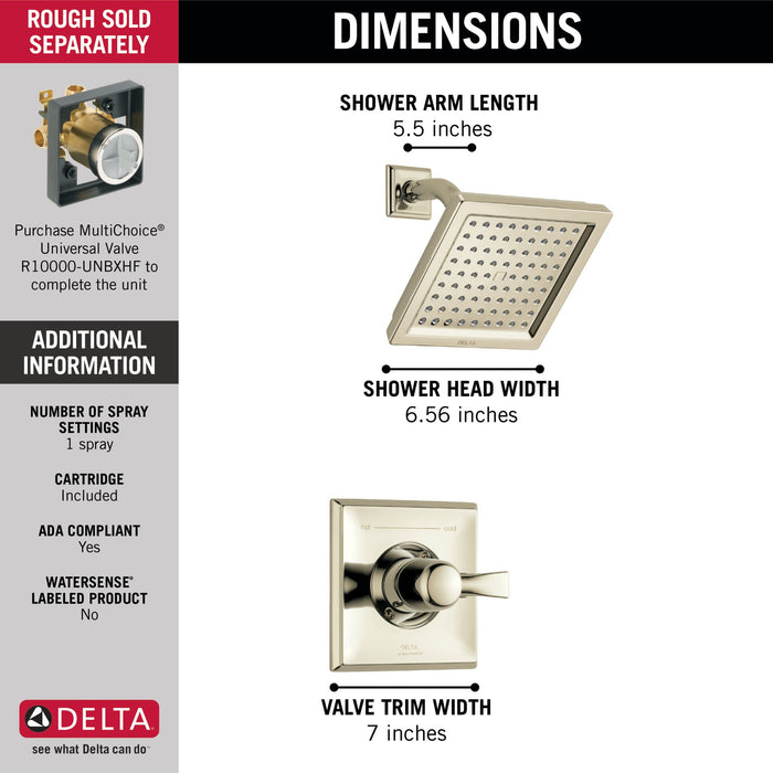 Delta Dryden T14251 Monitor 14 Series Shower Trim, polished nickel - view 4