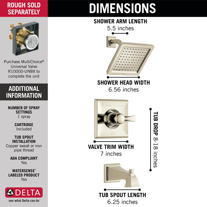 Delta Dryden:T14451 Monitor 14 Series Tub & Shower Trim