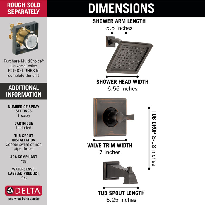 Delta Dryden:T14451 Monitor 14 Series Tub & Shower Trim