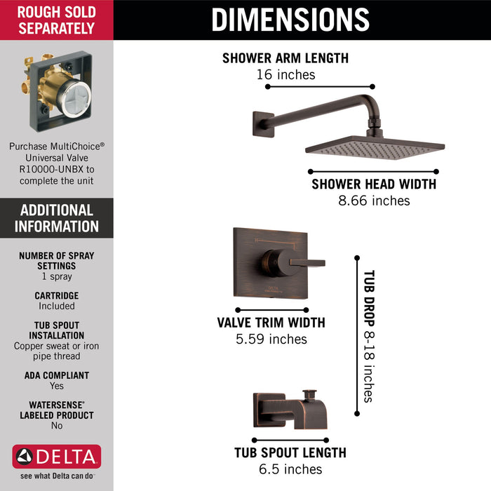 Delta Vero:T14453 Monitor 14 Series Tub & Shower Trim
