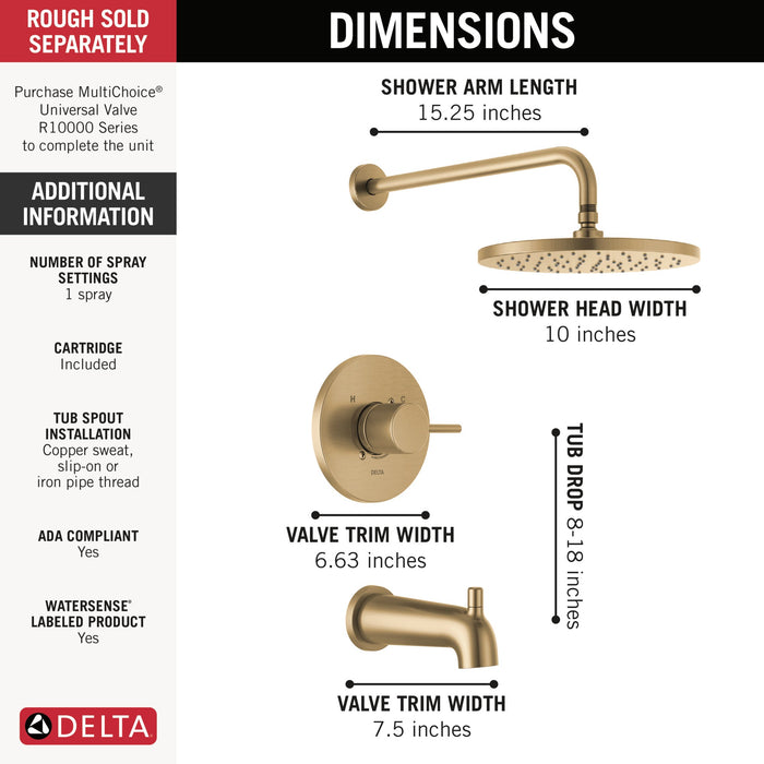 Delta Modern T14469 Monitor 14 Series Tub & Shower Trim