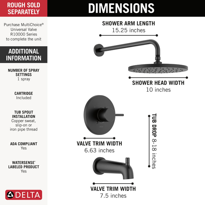 Delta Modern T14469 Monitor 14 Series Tub & Shower Trim