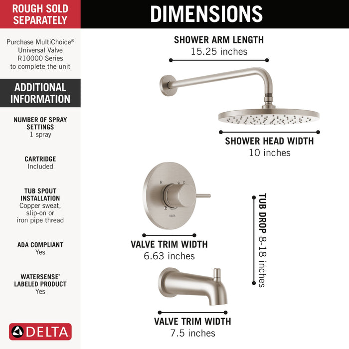 Delta Modern T14469 Monitor 14 Series Tub & Shower Trim