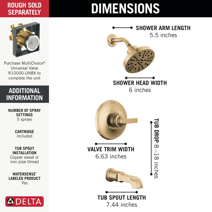 Delta Tetra T14489 Monitor 14 Series Tub & Shower Trim