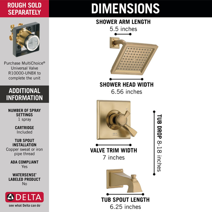Delta Dryden:T17451 Monitor 17 Series Tub & Shower Trim