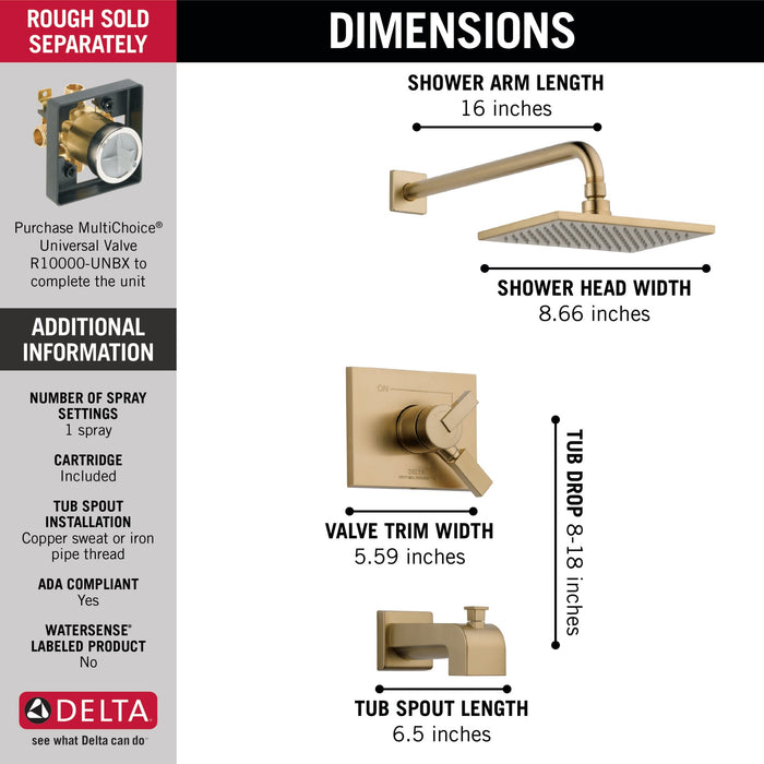 Delta T17453 Vero Monitor 17 Series Tub and Shower Trim