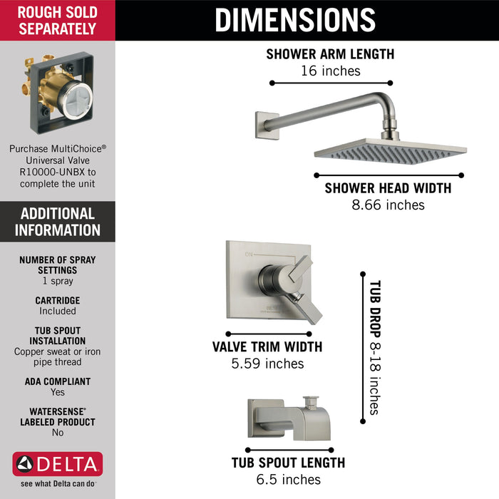 Delta T17453 Vero Monitor 17 Series Tub and Shower Trim