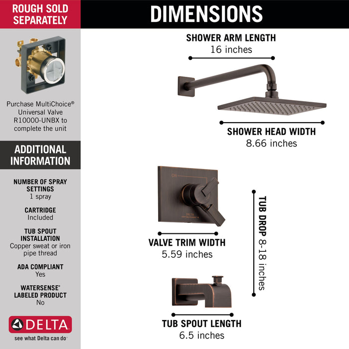 Delta T17453 Vero Monitor 17 Series Tub and Shower Trim