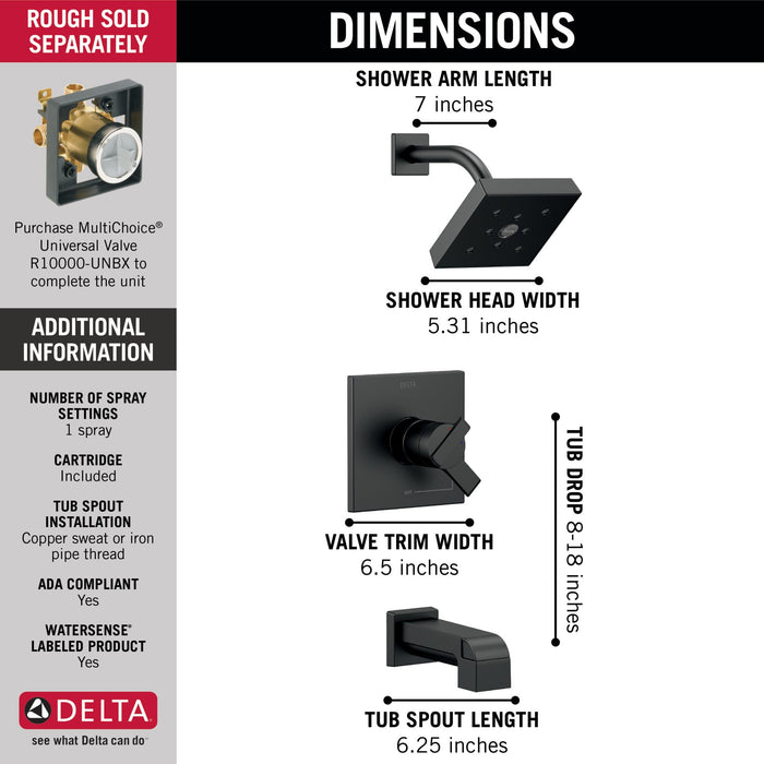 Delta Ara:T17467 Monitor 17 Series H2Okinetic Tub & Shower Trim