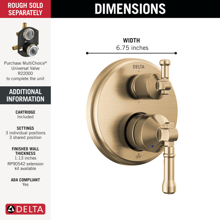 Delta Broderick T24984 14 Series Integrated Diverter Trim 6-Setting