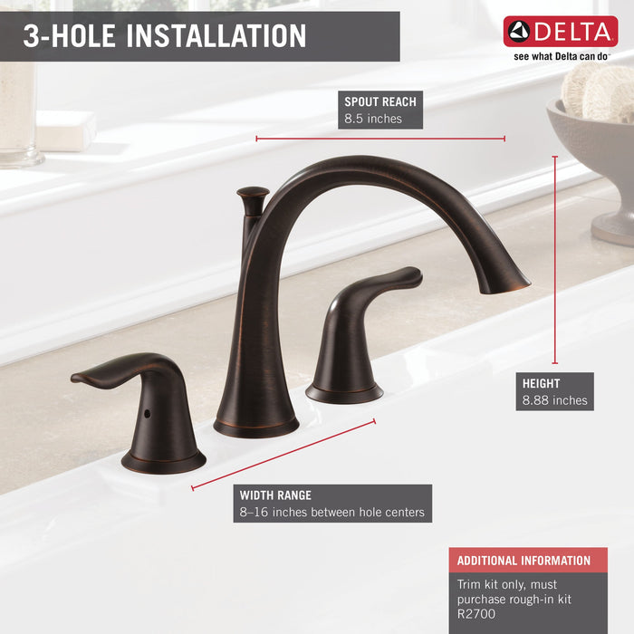 Delta Lahara T2738 Roman Tub Trim, venetian bronze - view 5