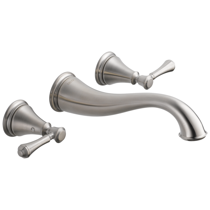 Delta Cassidy T3597LF Two Handle Wall Mount Bathroom Faucet Trim, stainless